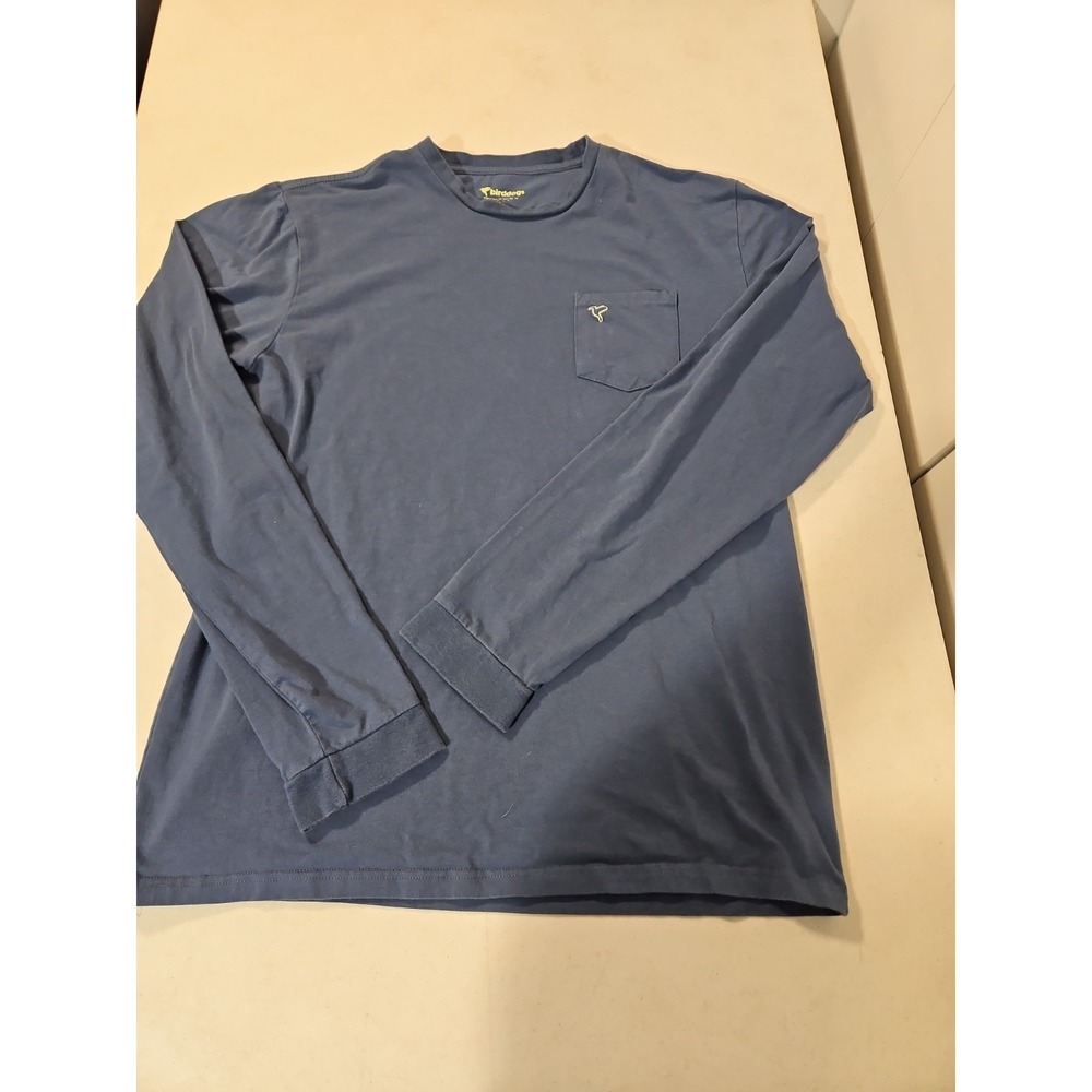 Birddogs Shirt Men XL Blue Pocket Crewneck Casual Athletic Long Sleeve Tee(1652